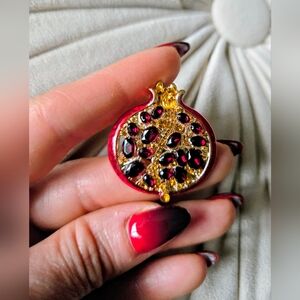 Unique Jeweled Pomegranate Broach